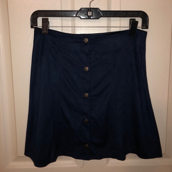Navy blue suede skirt - Picture 1 of 1